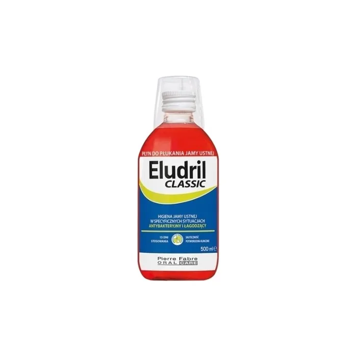 Eludril Classic Antibacterial Mouthwash 500ml Advanced Oral Hygiene Fresh Breath Treatment