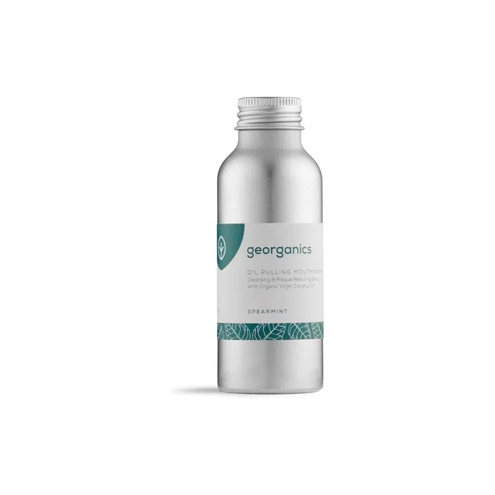 Georganics Whitening Oil Pulling Mouthwash Spearmint Plaque-Reducing Coconut