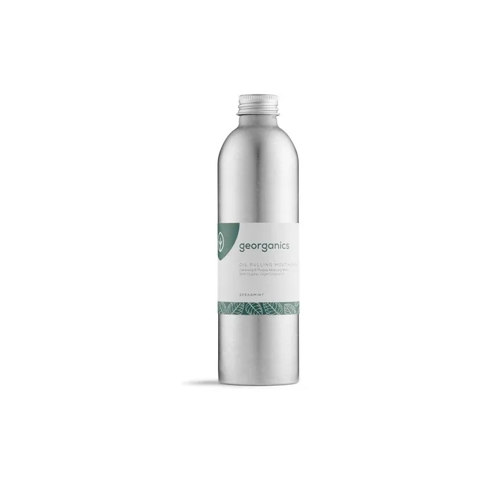 Georganics Whitening Oil Pulling Mouthwash Spearmint Plaque-Reducing Coconut