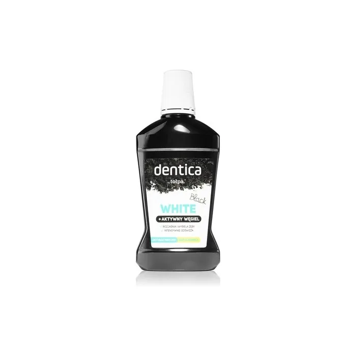 Dentica Black White Mouthwash Activated Charcoal Helps Whiten Existing Stains