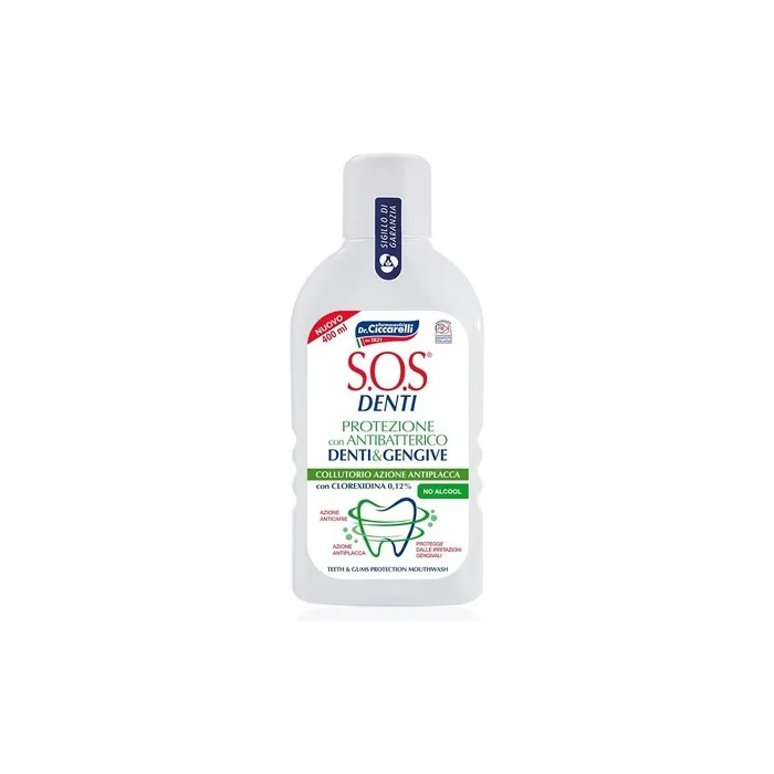 Ciccarelli Sos Teeth Mouthwash Anti-Plaque Protection for Teeth and Gums 400ml