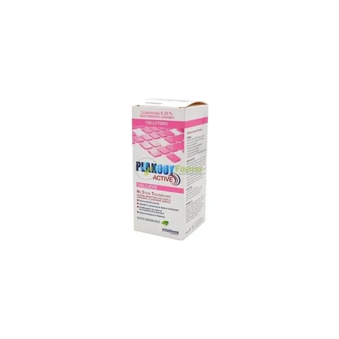 Polifarma Benessere Plakout Active Mouthwash Relief 200 Milliliters