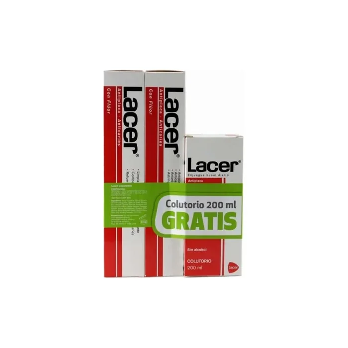 Lacer Lacer Duplo Antiplaqueanticaries Toothpaste 125ml Mouthwash 200ml
