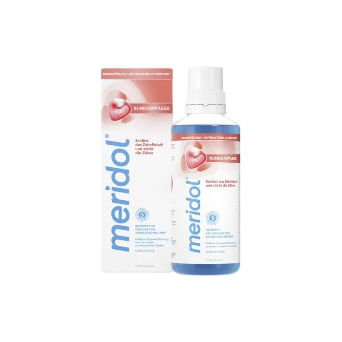 Meridol Mouthwash Comprehensive Care 400ml - Antibacterial Effect, Protects Gums, Strengthens Teeth and Freshens Breath, Alcohol-Free