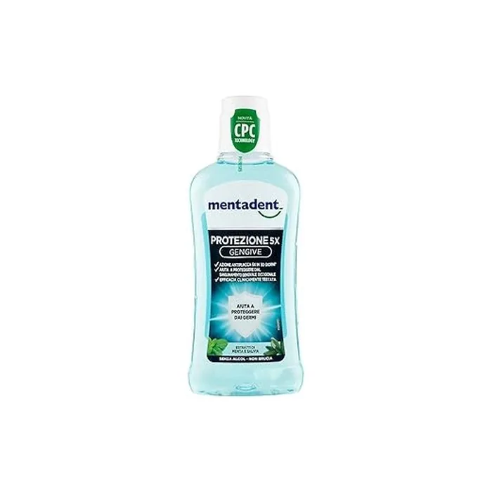 Mentadent Mouthwash Mentadent Protection 5x Gums With Cpc Against Occasional Gum Bleeding 400 Ml