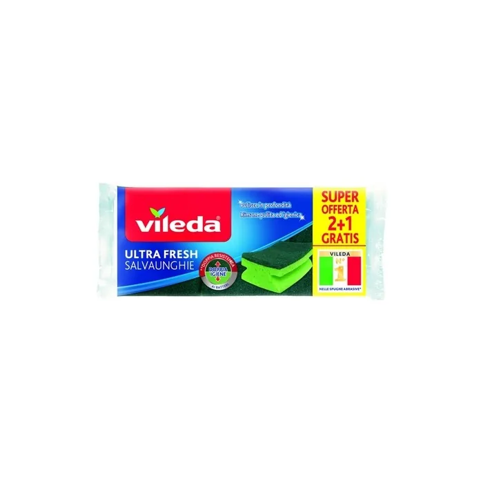 Vileda Ultra Fresh Nail Protectors, Terrycloth, Size 2+1, Green Ultra Fresh