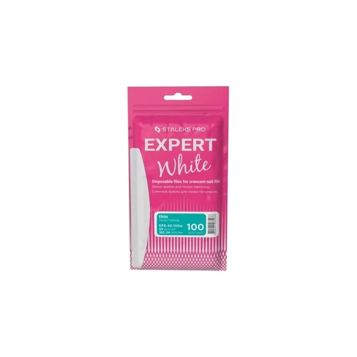 White Disposable Half Moon Nail Files Staleks Pro Expert