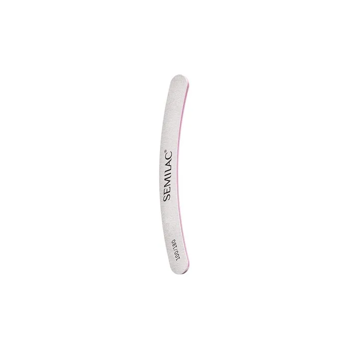 Semilac Banana Nail Files with Curved Shape Double-Sided Files with Medium Grit 100/180 Nail Files for Natural Nails and Gel Nails Perfect for Manicure and Pedicure