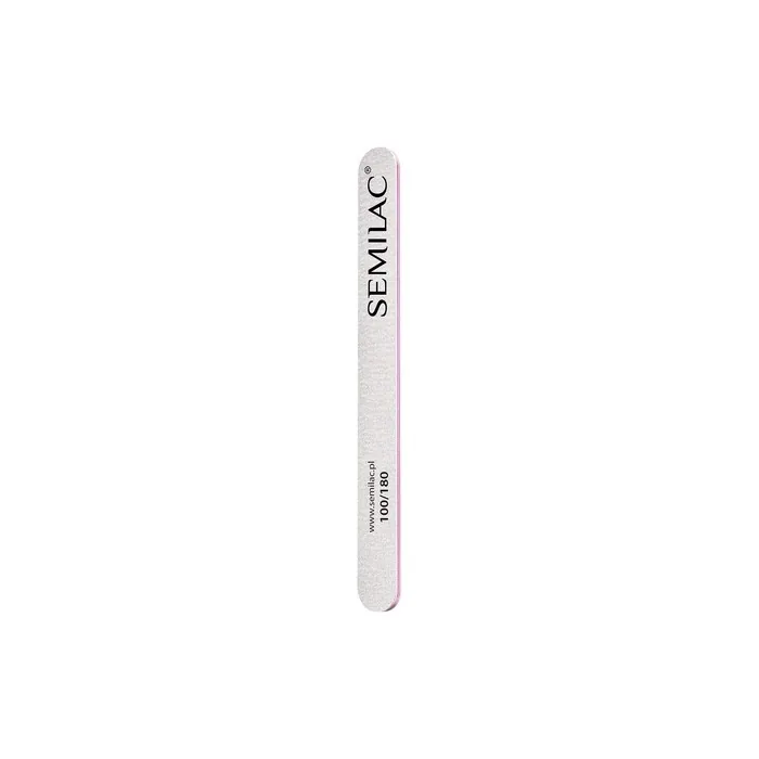 Semilac Straight Shaped Nail Files Double-Sided with Medium Grit 100/180 - Perfect for Natural and Gel Nails - Ideal for Manicure and Pedicure