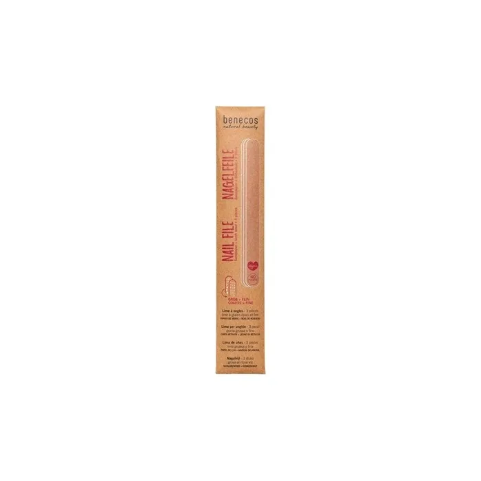 Benecos Nail Files Set of 3 Sandpaper & Birch Wood Vegan Plastic-Free