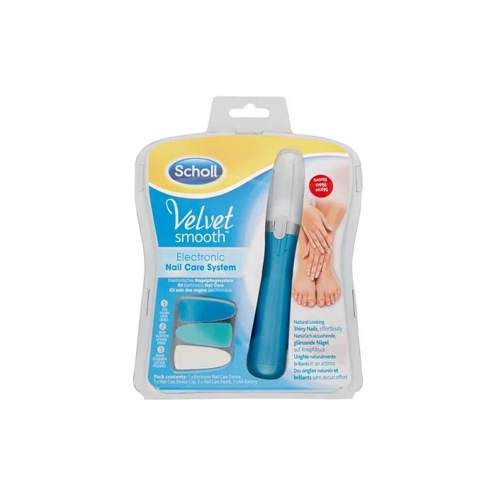 Scholl Velvet Electronic Nail Care System Blue 6 Count