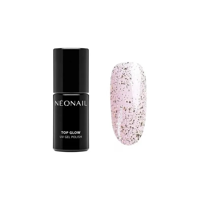 Nonail UV Nail Polish Top Coat Gel UV Top Glow with Gold Flakes 72ml
