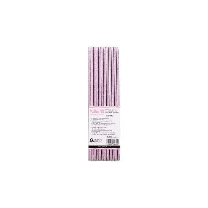 Eurostil Straight Padded Black Nail File 100180 06000 - Pack of 12