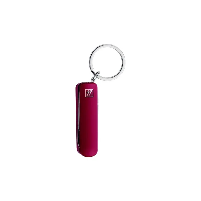 ZWILLING Multi-Tool Manicure Keychain with Stainless Steel Nail Scissors, Clippers, and File in Travel Size Red 60mm