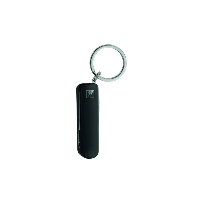 ZWILLING Manicure Multi-Tool with Keychain in Travel Size Stainless Steel 60mm Black