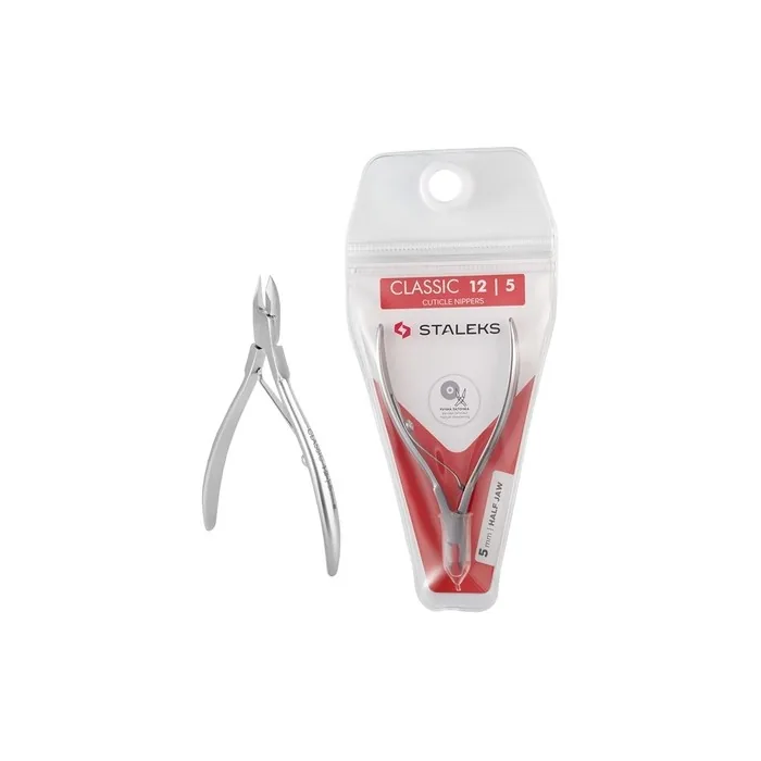 Staleks Classic Cuticle Nippers 1/2 Jaw 0.2 Inch (5mm) NC-12-5 Silver