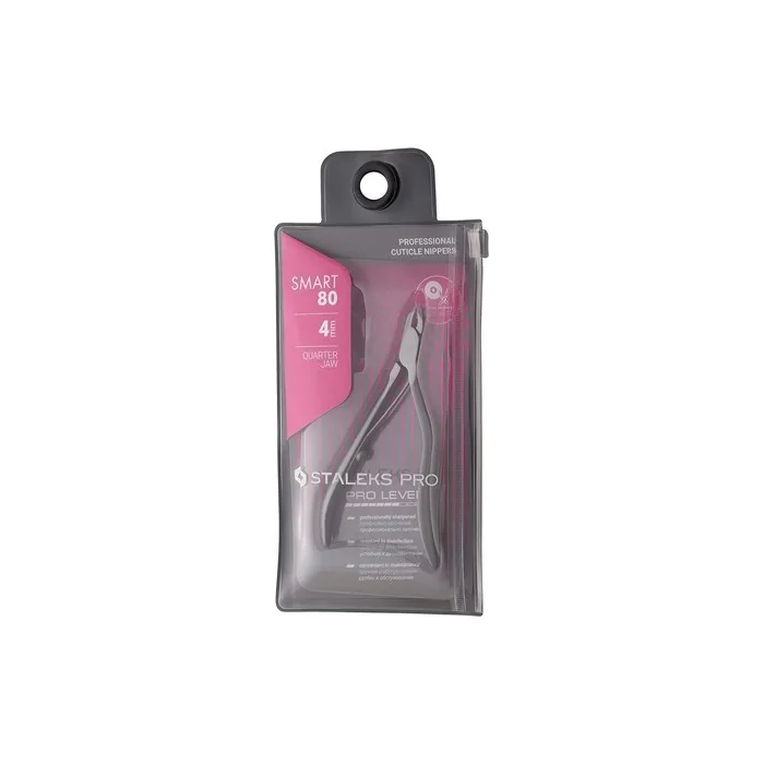 Staleks Pro NS-80-4 Professional 4mm Spring Cuticle Cutter Pliers Stainless Steel Manual Sharpening
