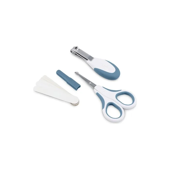 Nuvita 1138 Set of Scissors with Rounded Tips, Nail Clippers, and Files