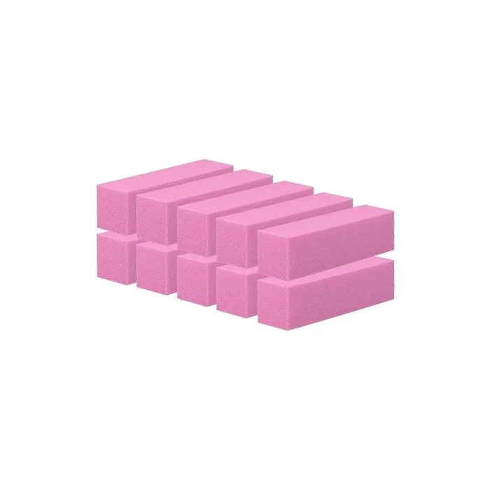 T4B MIMO 4-Sided Manicure Pedicure Tool Nail Buffer Block in Pink - 10 Piece