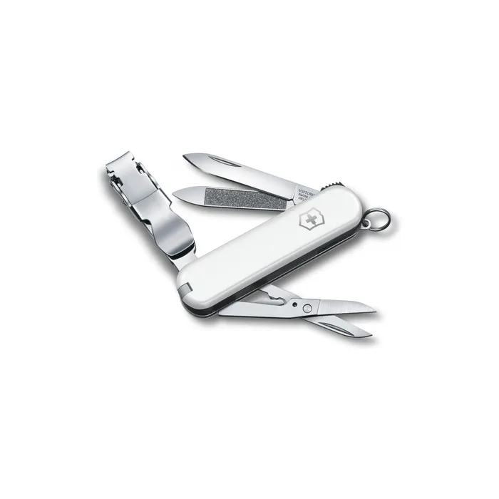 Victorinox Nail Clip 580 Swiss Army Pocket Knife with Nail Clipper, File, and Cleaner 65mm White