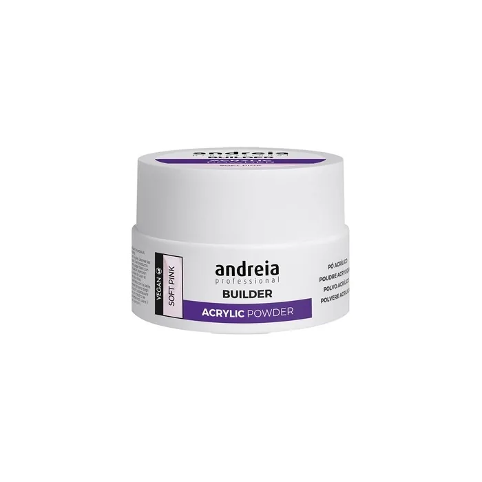 Andreia Professional Acrylic Builder Powder for Nail Extensions Soft Pink 20g - Salon Quality Self-Leveling and Long-Lasting