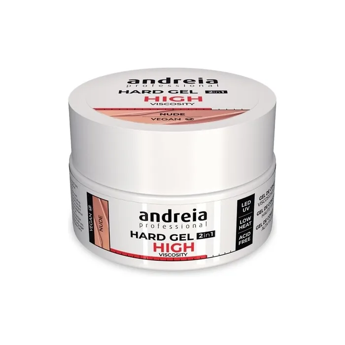 Andreia Professional Hard Nail Gel Biphasic 2 in 1 LED and UV Gel Nail Builder High Viscosity for Strong Nails Tips and Extensions Colour Nude 22g