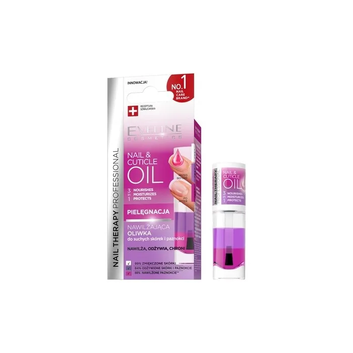 Eveline Nail Cuticle Oil Moisturizing Threephase Oil For Dry Cuticles And Nails 8ml