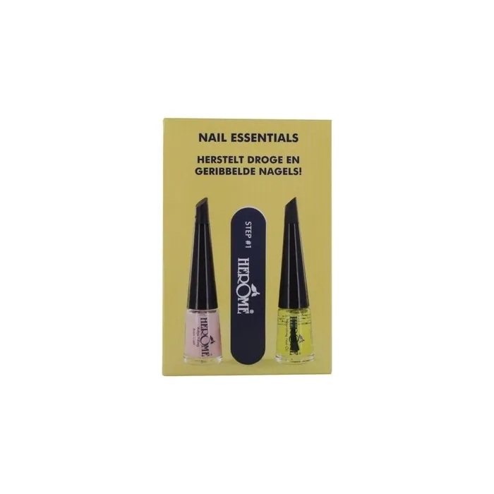 Herome Heromeset Nail Essentials Nail Oil 4ml Nail Buffer Base 4ml