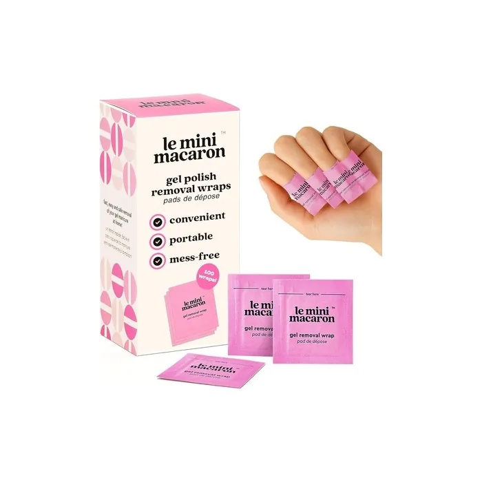 Le Mini Macaron Soak Off Gel Nail Polish Remover Wraps 100 Pieces