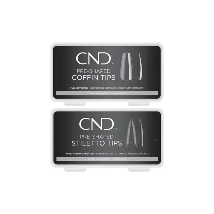 CND Preformed Coffin and Stiletto Tips 100 or 360 Pcs