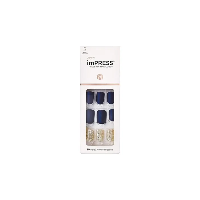 KISS imPRESS Press On Manicure Wannabe Star Short Square with PureFit Technology - 30 Fake Nails
