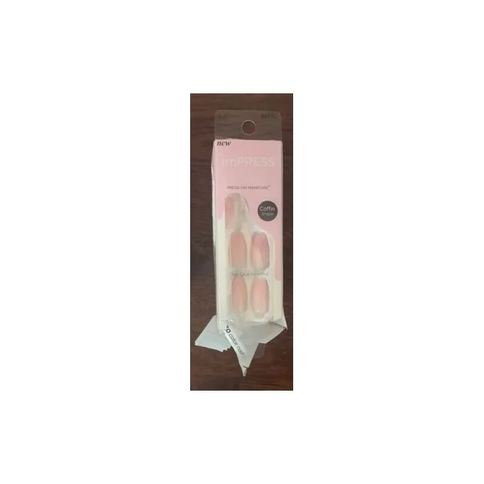 Kiss ImPress Press-On Manicure Color Nails Coffin Shape Pink Dream