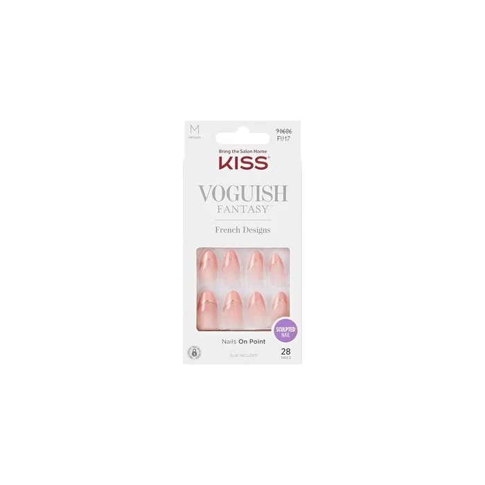 KISS Press-On Nails with Nail Glue Medium Size Almond Shape