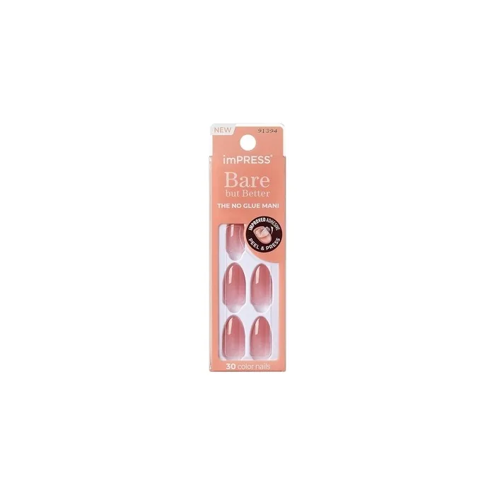 KISS imPRESS No Glue Mani Press-On Nails Serenity Medium Pink Almond Shape