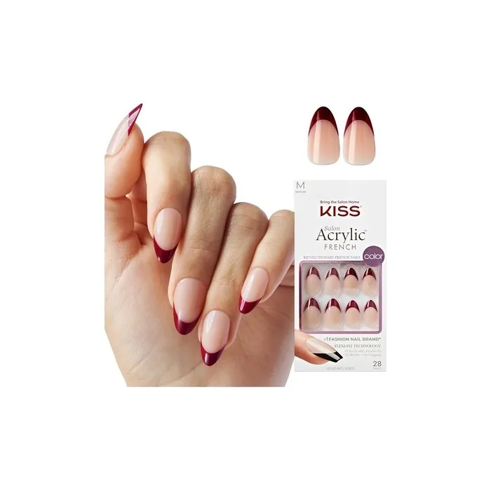 Kiss Salon Acrylic Press On Nails with Nail Glue Included 'Catchy' Purple Medium