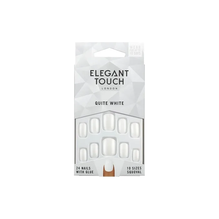 Elegant Touch Core Colour Nails Quite White 24 Count