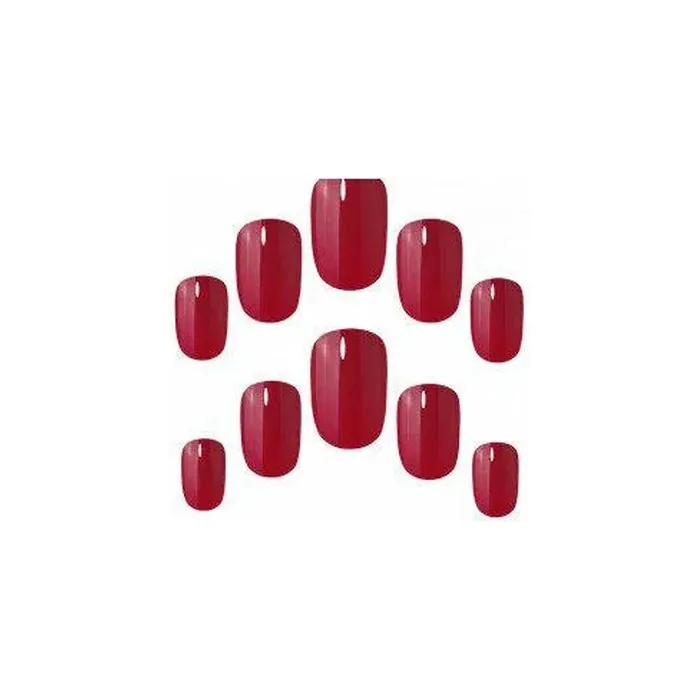 Elegant Touch Elegant Touch Polished Colour 24 Nails With Glue Squoval Rich Red