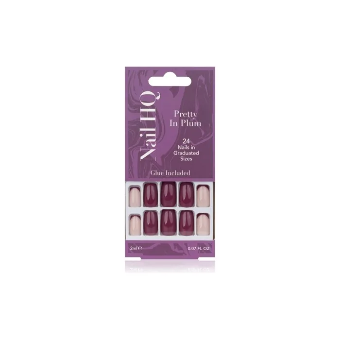 Nail Hq Square False Nails Pretty In Plum 24 Pcs