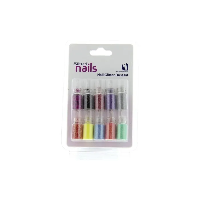 Sibel Nails Art Nail Glitter Dust Kit 10 Pieces
