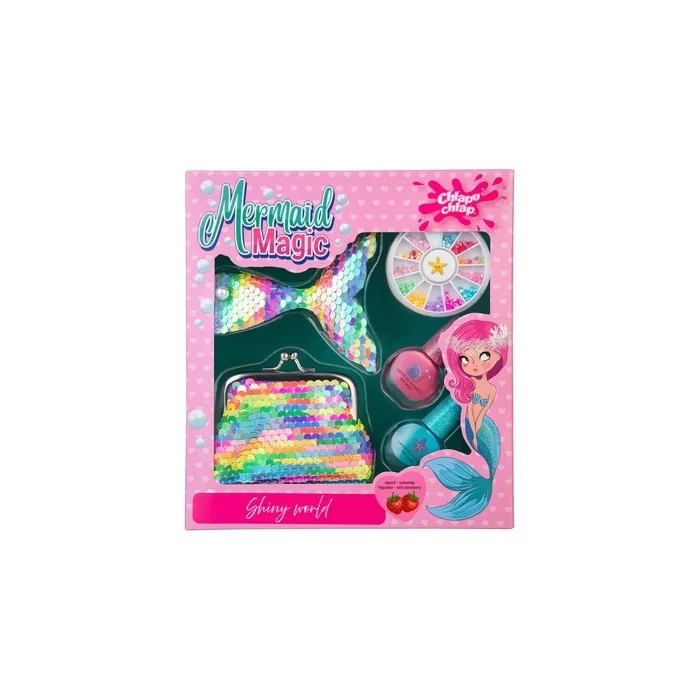 Chlapu Chlap Mermaid Magic Children's Set With Wallet Nail Polishes Hair Clip And Decorations