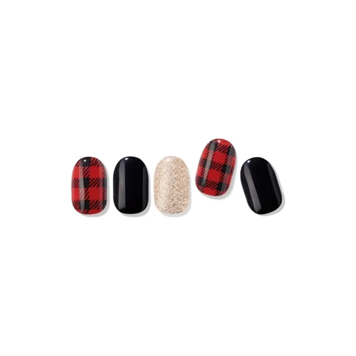 Edge U Red Blanket Check Nail Wraps