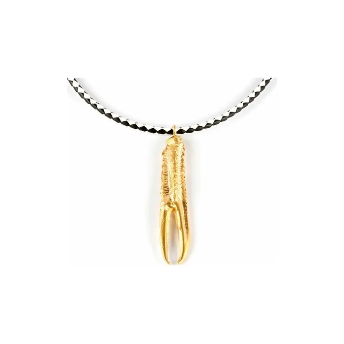 Tuent Luxe Women's Necklace Brass Flash Plated Gold Leather 38cm