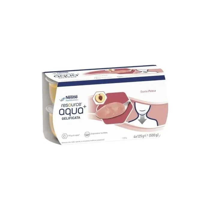 Nestle Resource Aqua Gelified Peach Cup 6 X 125 Grams