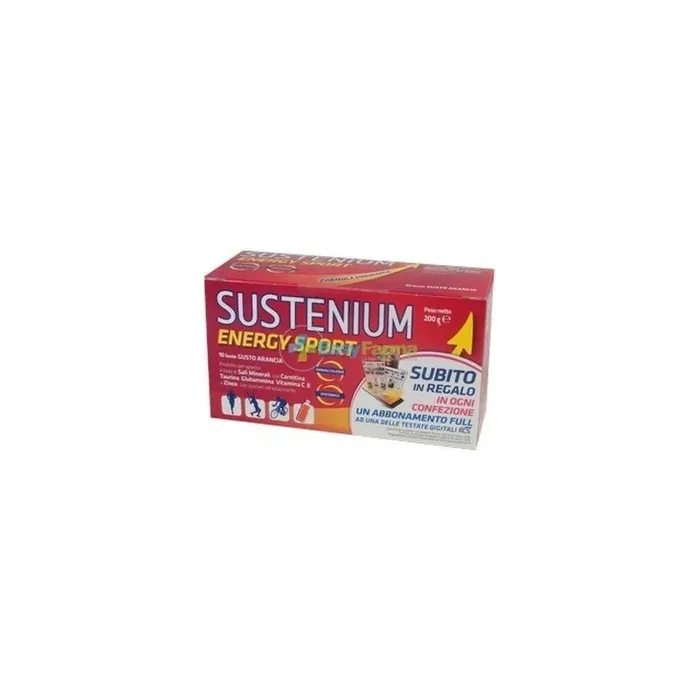 A Menarini Sustenium Energy Sport Orange Flavor 10 Sachets