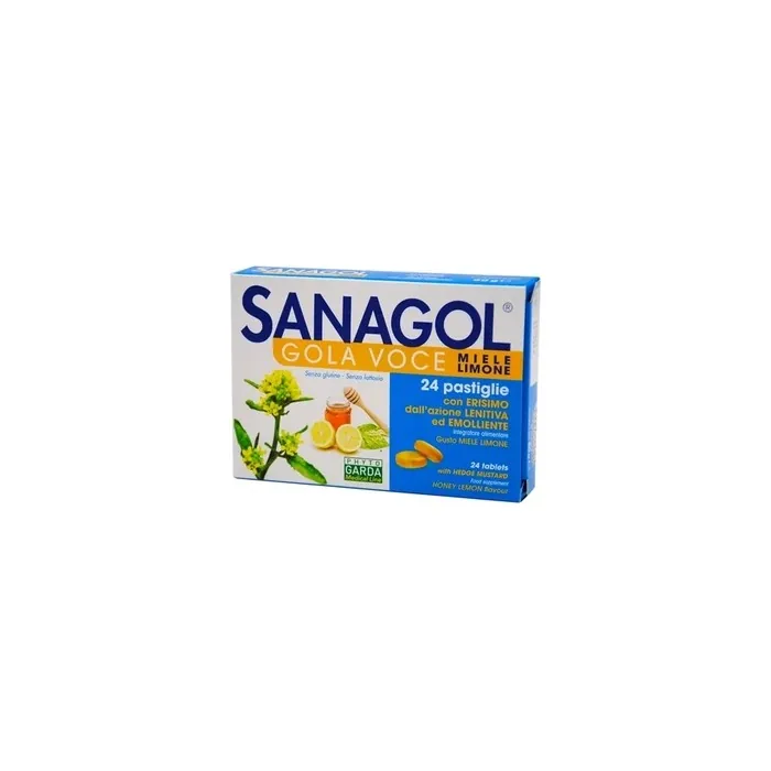 Named Sanagol Gola Voce Honey Lemon Dietary Supplement 24 Tablets
