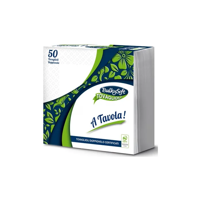 Bulkysoft Napkins Size 38x38 2 Ply 50 Pieces