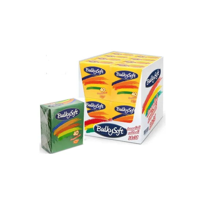 Bulkyssoft Green 2-Ply Paper Napkins 38x38 cm - Pack of 40