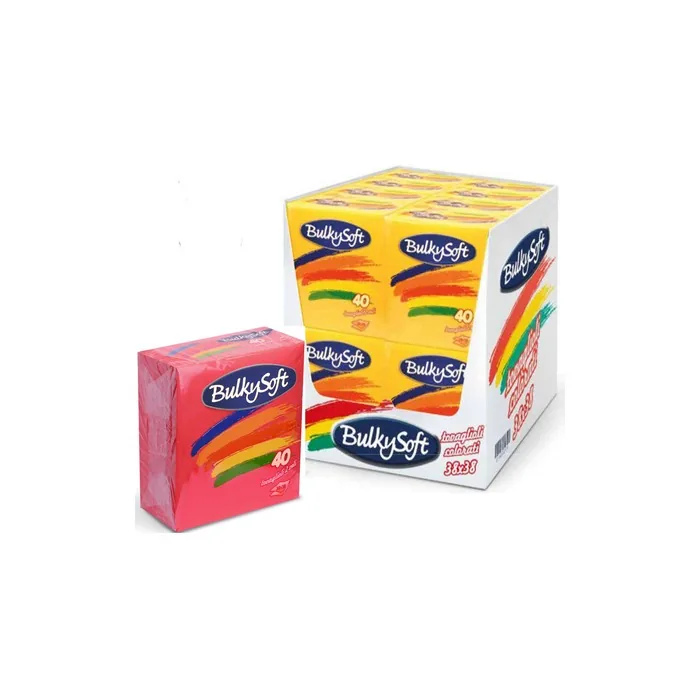 Bulkyssoft Red 2-Ply Paper Napkins 38x38 cm - Pack of 40