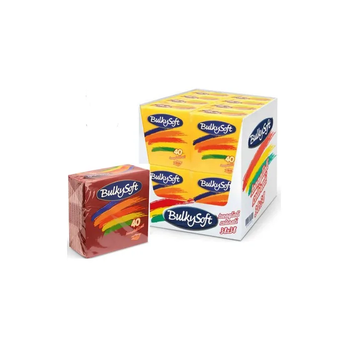 BULKYSOFT Bordeaux Paper Napkins 38x38cm 2-Ply - Pack of 40