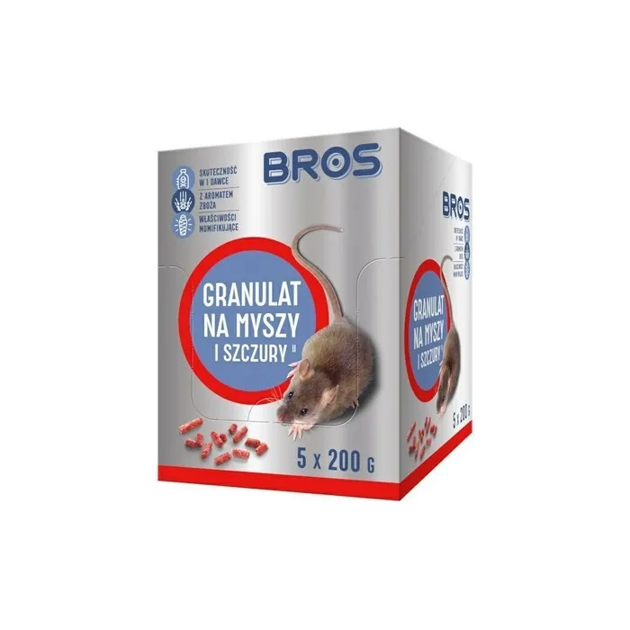 BROS Granules for Mice and Rats 1kg - 5 Packets of 200g Each